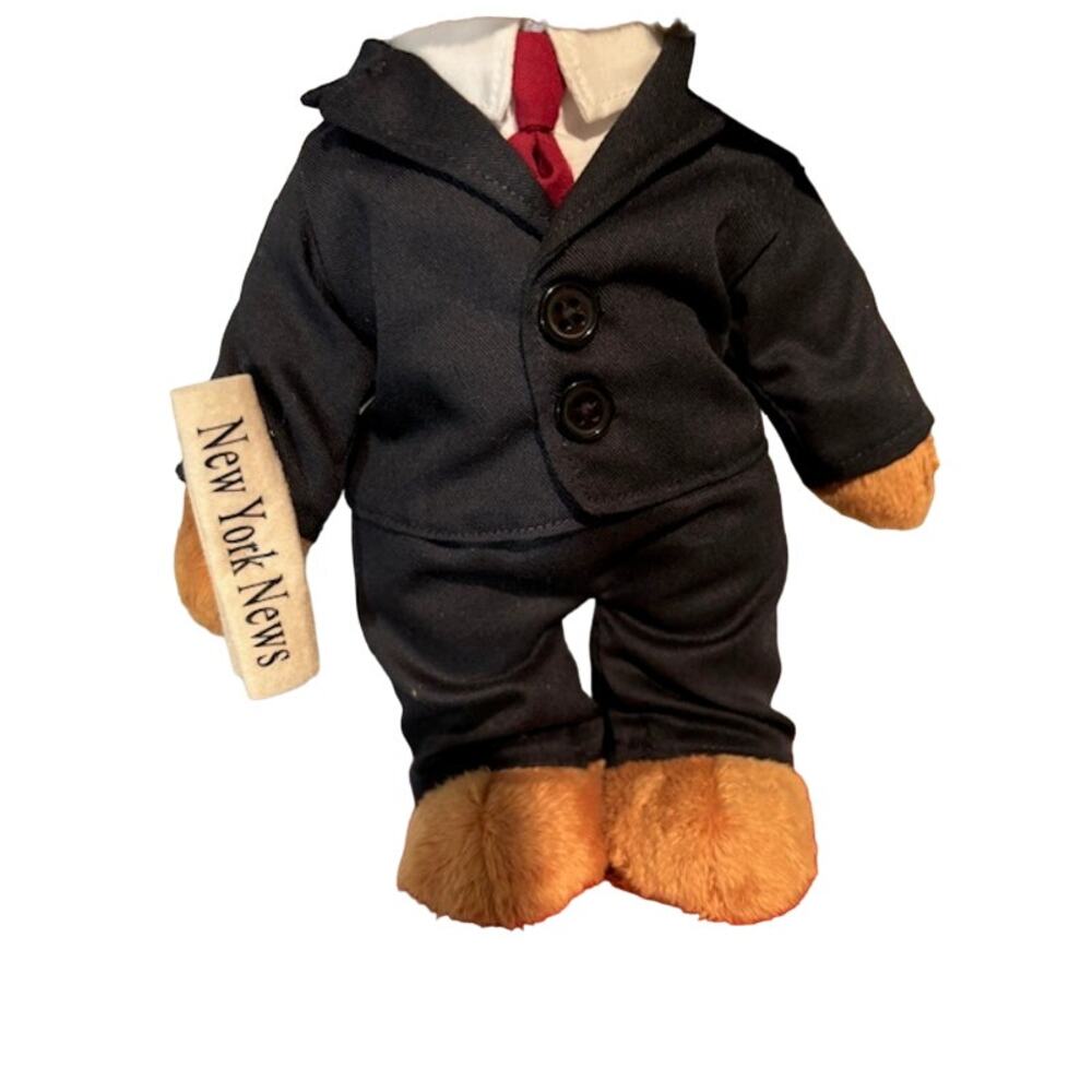 FAO Schwarz 9" Professional Bear in Suit & Tie Rare NWT Original New York News